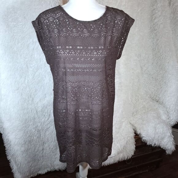 MERONA TAUPE CROCHET COVERUP SZ.XS EUC - Picture 2 of 8